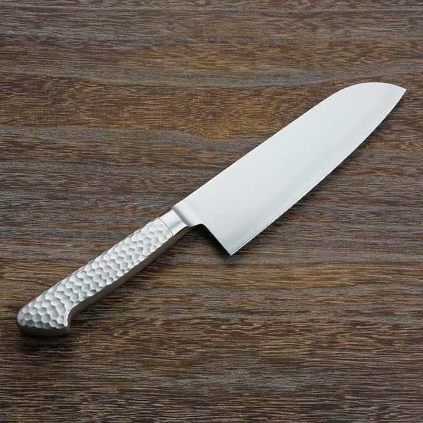 ★新品★送料込★青紙鋼鎚目梨地鍛造三徳包丁180mm口金付 Amazon | 鍛造 割込 青紙鋼 三徳包丁 180mm 梨地槌目 斜め口金