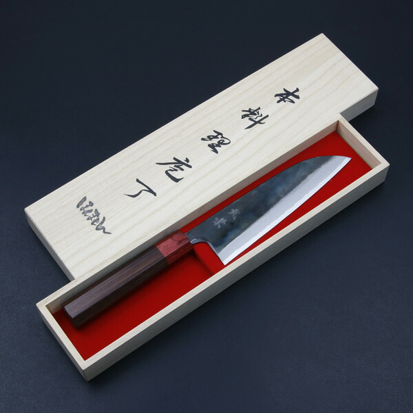 楽天市場】佐治武士 三徳包丁 鍛造包丁 青紙スーパーダマスカス鋼