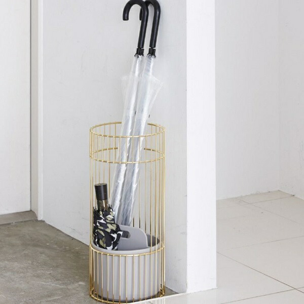 職人の技術が活きる格子戸モチーフのモダンな傘立て Ideaco Umbrella Stand Entasis17 ゴールド 玄関 収納 イデアコ 折り畳み傘 長傘 日本 燕三条 玄関 収納 イデアコ 折り畳み傘 長傘 日本 燕三条 傘立て Ideaco ココロほどける雑貨をセレクト インテリア キッチン