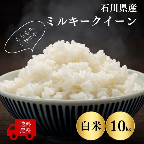 【石川県産 米 10kg】<br>令和6年産ミルキークイーン白米10kg<br>送料無料 農家直送 白米 もちもち
