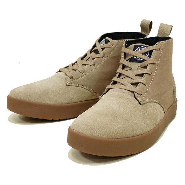 ARETH 地べた : スエードクロス綿織物 チャッカタイプハイカットスニーカー \"Chukka\"" BEIGE×GUM"