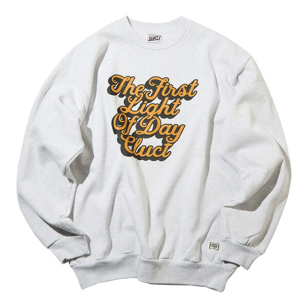 CLUCT クラクト : メッセージクルーネックスウェット(裏起毛) Ash
