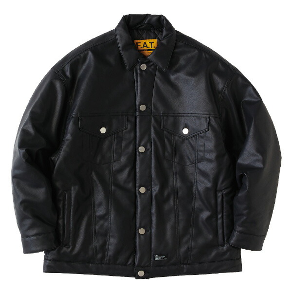 FAT PUレザー 中綿 ジャケット SKINNY ブラック fat270-0.jpg