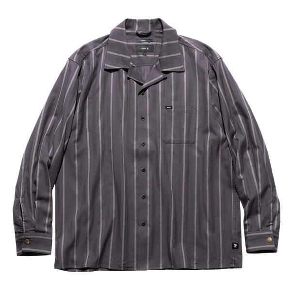 ROARK ロアーク : 長袖ジャガードストライプシャツ Black 14,058円