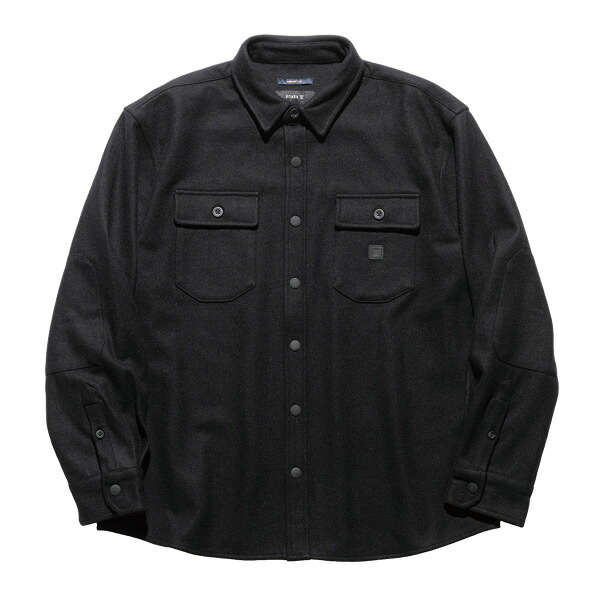 ROARK REVIVAL ロアーク リバイバル : 長袖プレーンフランネルシャツ Black