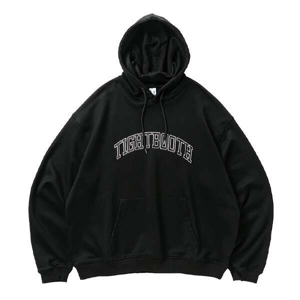 TIGHTBOOTH PRODUCTION タイトブースプロダクション : カレッジロゴ プルオーバーパーカ(裏毛) Black