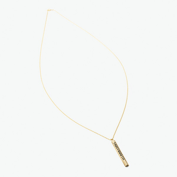 TIGHTBOOTH PRODUCTION タイトブースプロダクション : 金管楽器製一角アイアン ロゴタイプ頸飾り Gold