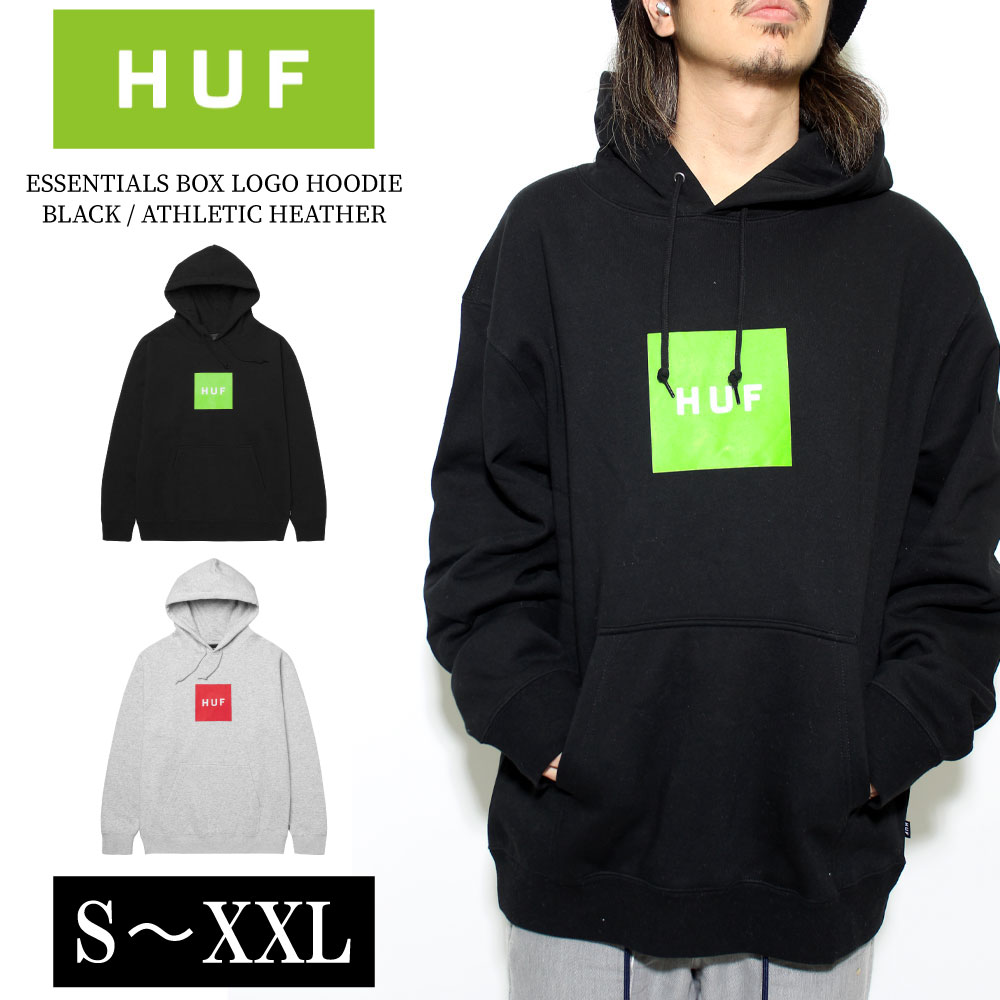 【HUF】ボックスロゴプルオーバーパーカー ブラック【hf17】 HUF ハフ パーカー フーディー メンズ BOX LOGO プルオーバー