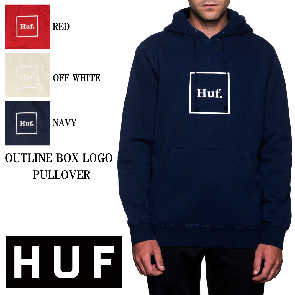 楽天市場 23 59まで限定価格 Huf Outline Boxlogo Pullover ハフ プルオーバー パーカー 大きいサイズ アメリカンサイズ 新作 メンズ スケーター ファッション ネイビー レッド オフホワイト ストリート S M L Xl Hoodberg