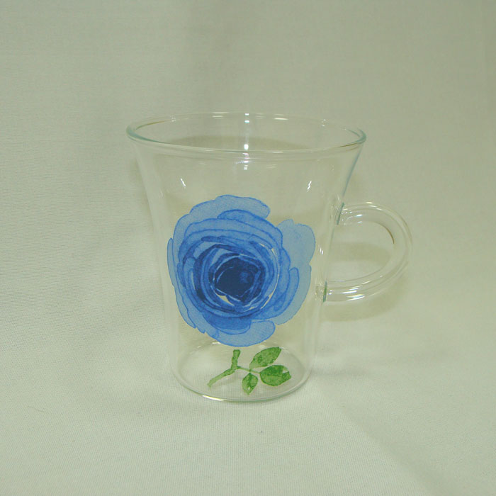 Hoon Kitchen Ot Glass Heat Resistant English Rose Rappa Mag Ot Glass Heat Resistant English Rose Rappa Mag Color Blue Size 235 Ml