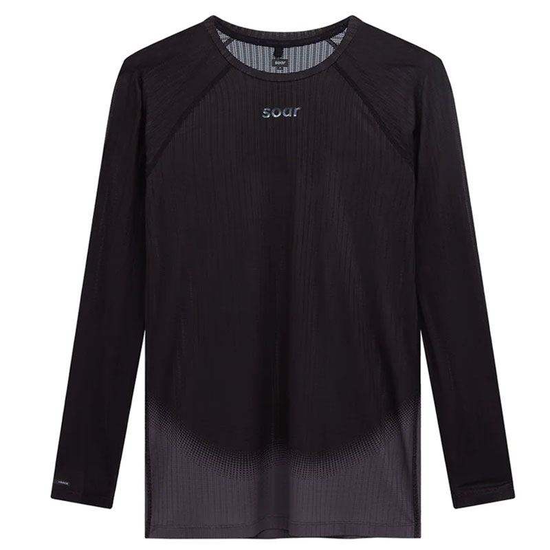 SOAR Running Mens RACE BASE LS black grey メンズランニングウェア 2025AW wsom(aw25sbl2mblackgrey)｜HOOP HOUSE