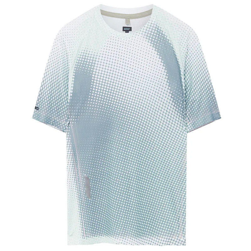 SOAR Running Mens Printed Tech T Grey Sage Dotsメンズランニングウェア 2026SS wsom(ss26st3mgreysagedots)|HOOP HOUSE
