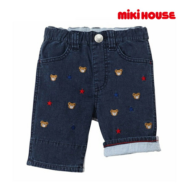 ●50％OFFセール●ミキハウス　mikihouse　プチプッチー７分丈パンツ(110・120・130）子ども服　小学生　キッズ　ジュニア　男の子　女の子　お出かけ　長ズボン　アウトレット