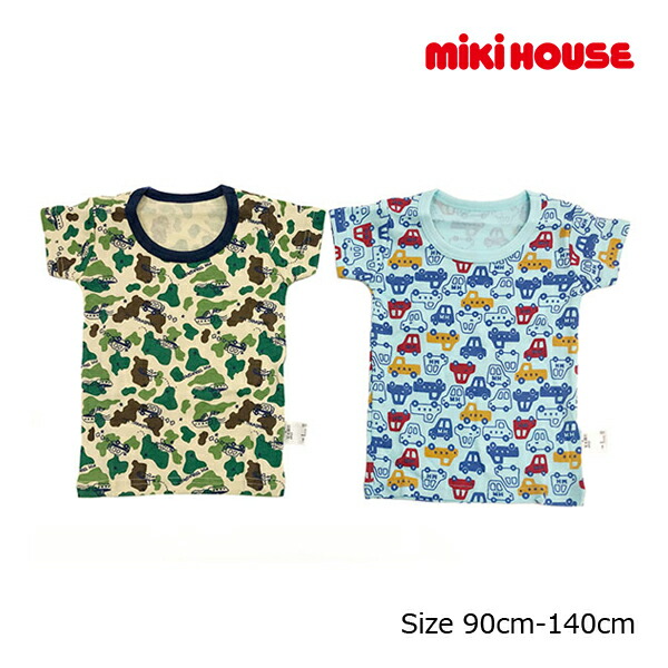 市場 ミキハウス正規販売店 迷彩車柄半袖Tシャツセット ミキハウス mikihouse