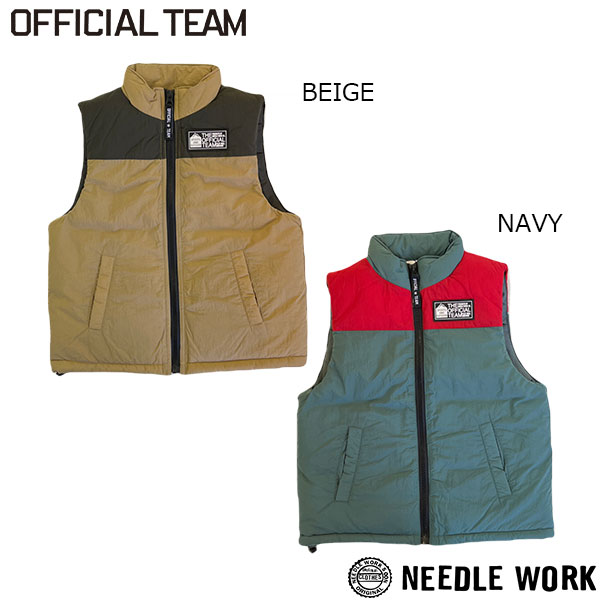 ニードルワーク(NEEDL WORK)OFFICIAL TEAM WINTER CLOTHING 中綿ベスト (90cm・100cm・110cm・120cm・130cm・140cm)