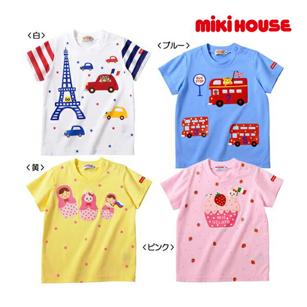 楽天市場】ミキハウス mikihouse 新幹線プッチー 重ね着風長袖Ｔシャツ