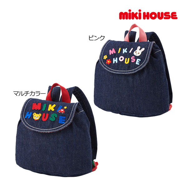 ●期間限定P11倍●ミキハウス　mikihouse　ベビー　ロゴ　デニムリュック(サイズ無し）