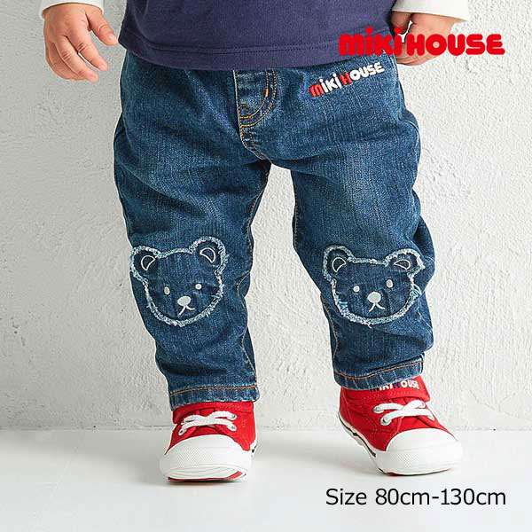 ●期間限定P11倍●取り寄せ商品●ミキハウス　mikihouse　ミキハウスベア パンツ デニム80・90・100・110・120・130）子ども服　幼児　保育園　幼稚園　小学生　キッズ　ジュニア　男の子　女の子　お出かけ　長ズボン