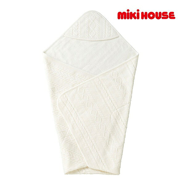 ●継続期間制限事項P11倍●取り寄せ商いもの●ミキハウス mikihouse ミキハウスもの言う花  無撚り糸編み物アフガンハウンド（おくるみ）みどり児 新生児 お坊っちゃん 御嬢さん 生み出すこと取りはからう 退院 お宮参り 通年 差し上げ物 日本製