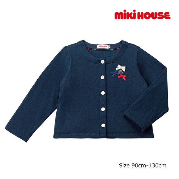 先着50名様！6/14-15押さえるクーポン券有★取り寄せ商いもの● ミキハウス mikihouse ジレー ( 90 100 110 120 130 ) ちびっ子服 赤ちゃん キッズ 小学生 うしろ帯 シュロの葉付 窈窕たる 羽織り 紺色 セミフォーマル 10-5802-576