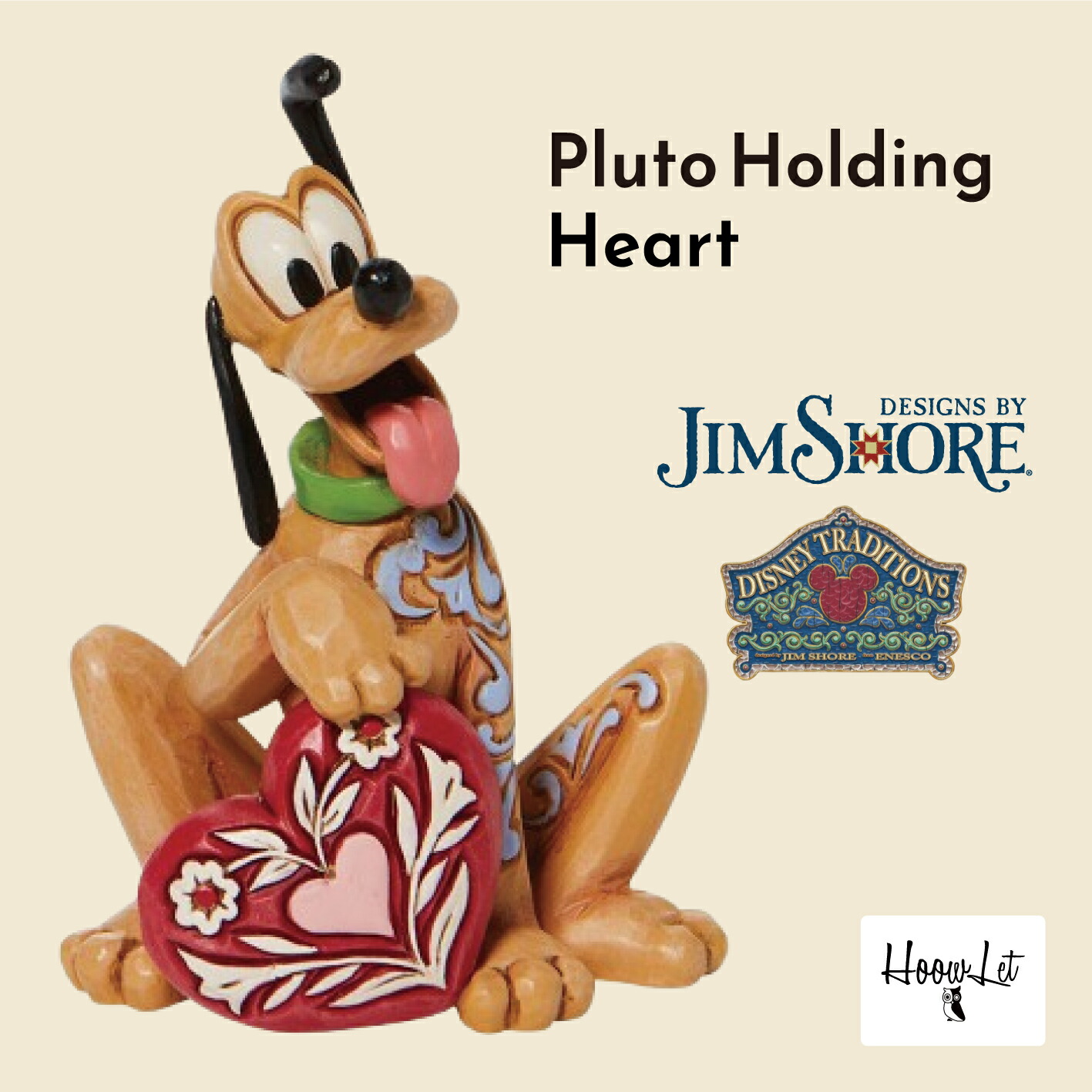 ジムショア プルート ホールディングハート ディズニー フィギュア 大人 向け グッズ 人形 置物 おしゃれ インテリア アンティーク レトロ Pluto Holding Heart ディズニートラディション JIM SHORE DISNEY TRADITIONS 正規輸入品画像
