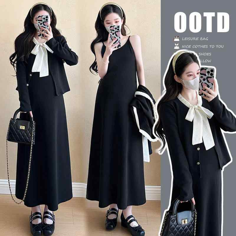 マタニティウェア 産前 産後 春夏 ゆったり マタニティワンピース セットアップ ズボン下 マタニティ 服 春  衣装 黒 か細い スコート 秋冬 妊婦 御前上等 お召しもの 背広