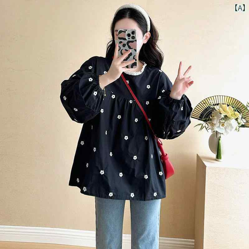 マタニティウェア 産前 産後 春夏 ゆったり マタニティワンピース セットアップ パンツ マタニティ 服 春 ファッション 刺繍入り 長袖 トップス ゆったり 大きいサイズ カジュアル スリム ベビー シャツ 妊娠