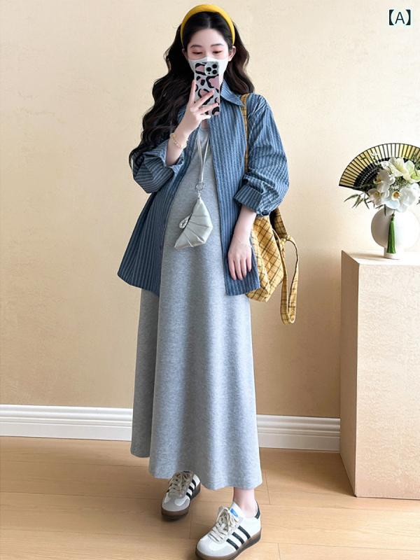 マタニティウェア 産前 産後 春夏 ゆったり マタニティワンピース セットアップ ズボン下 妊婦 御召しもの 夏  初秋 表現スタイル プルオーバー 背広 より良い ロング スコート 歳月 背広