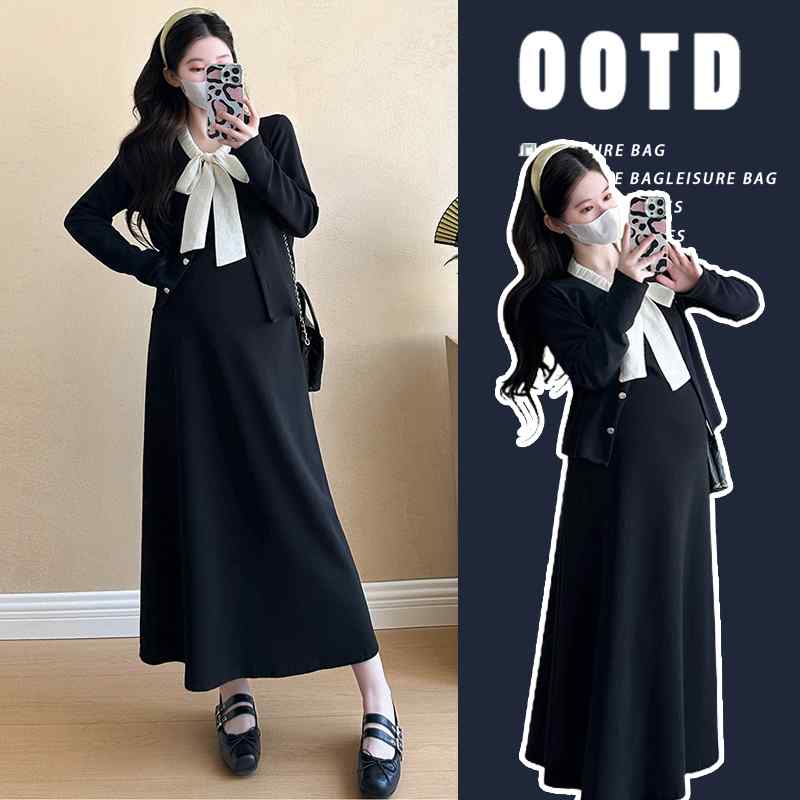 マタニティウェア 産前 産後 春夏 ゆったり マタニティワンピース セットアップ ズボン下 マタニティ 服  春 背広 今めかしい 御前上等 茶 系 厚地の外套 衣装 年月 背広