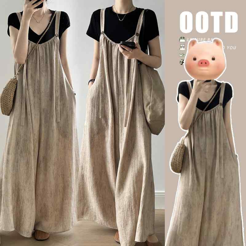 マタニティウェア 産前 産後 春夏 ゆったり マタニティワンピース セットアップ パンツ マタニティ スーツ 夏 2025 韓国 ネット ドレープ ゆったり カジュアル オーバー オール 半袖 T ツーピース