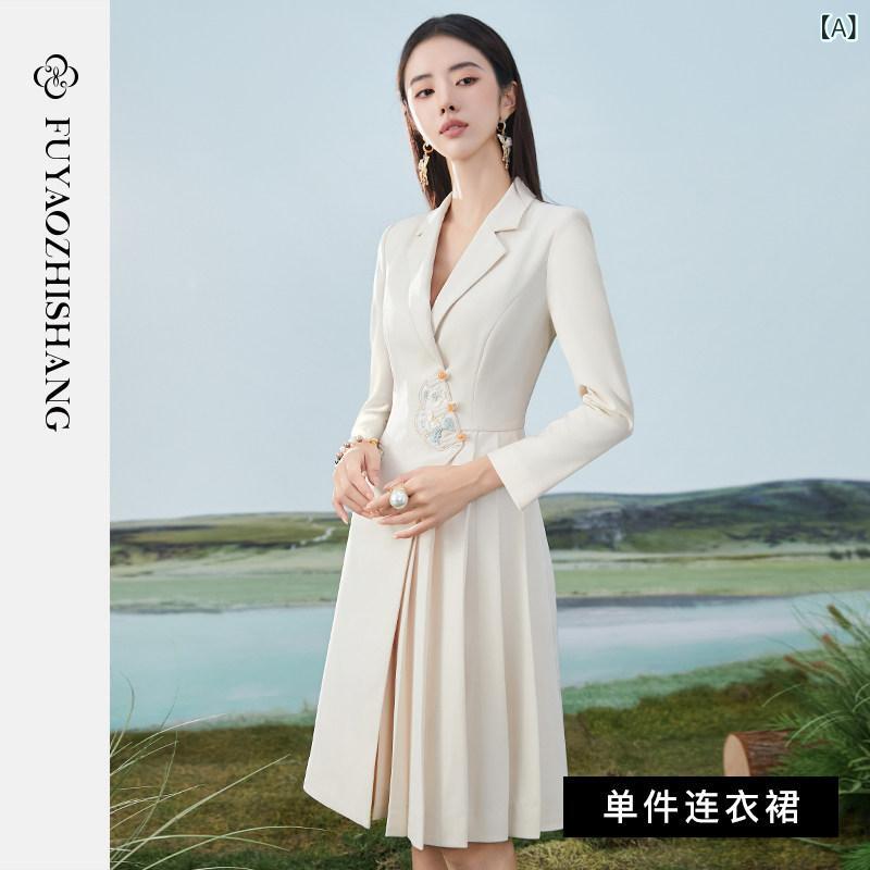 衣裳 シフォン衣裳 レディース ロング衣裳 プルオーバー衣裳 衣裳 シフォン衣裳 レディース ロング衣裳 プルオーバー衣裳 FUYAO Fuyao 中国 背広 御召しもの  春 刺しゅう スコート 民族 風 名取り草