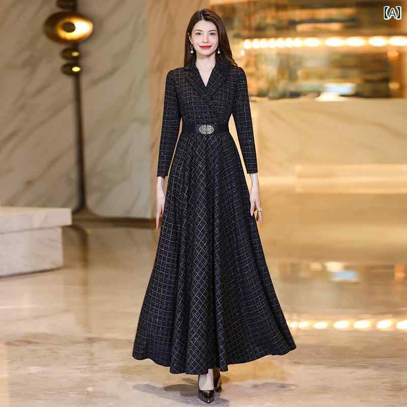 ワンピース シフォンワンピース レディース ロングワンピース シャツワンピース ワンピース シフォンワンピース レディース ロングワンピース シャツワンピース 高級 スーツ カラー ドレス 秋型 精巧 スリム ウエスト ロング スカート 足首ま|ホープ