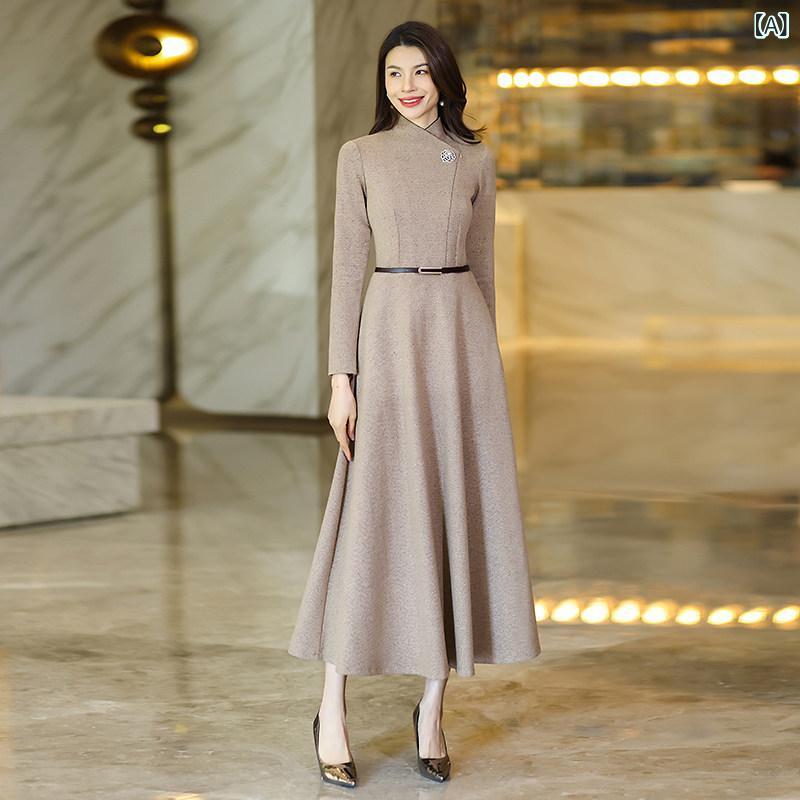 ワンピース シフォンワンピース レディース ロングワンピース シャツワンピース ワンピース シフォンワンピース レディース ロングワンピース シャツワンピース エレガントで 上品な 女性用 ドレス 春秋 スタイル 年の新 ハイエンドの スリム ス|ホープ