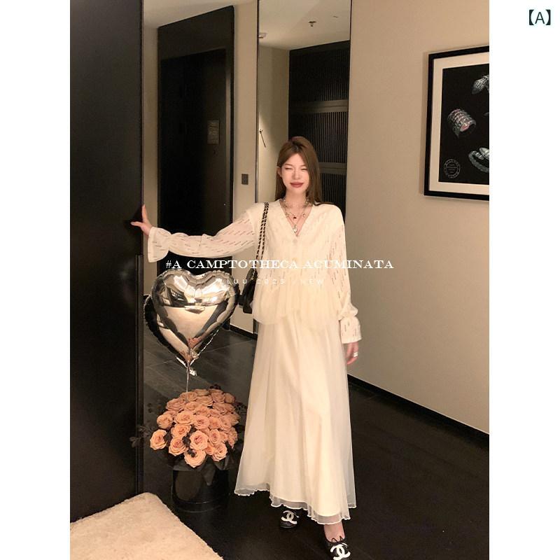 衣装 シャツワンピ ロング マキシ マキシ衣装 ミモレ MIDI 衣装 シャツワンピ ロング マキシ マキシ衣装 ミモレ MIDI LUU タオ シエ / 白いことメッシュ 如何様物 背広 長袖 衣装 お上さん 春夏 ひと休み ゆ