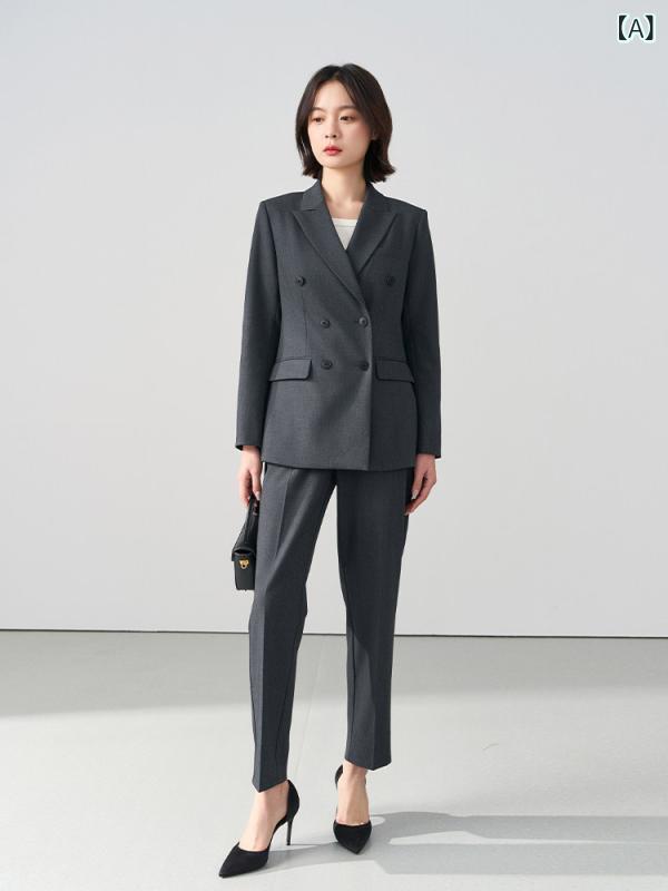 レディース背広 フォーマル セットアップ リクルートスーツ 儀式用 Lady Bird 薄墨色 背広 レディース 秋冬 労働者階級 お召しもの フォーマル 上衣 ハイエンド 公務 員 面会