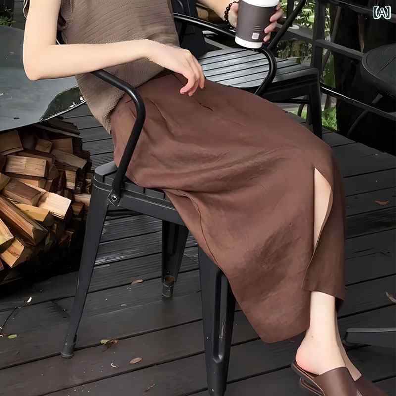 ダブルはりつけ台 前掛けスコート スコート ロング 赤銅色 スコート レディース  夏 フレンチ 半袖 編み物 プルオーバー トップス 韓国 ご機嫌酉の方角 透き間 a伝達ルート