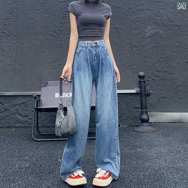 ジーンズ レディース ジーンズズボン下 年夏お上さん向けワイドレッグジーンズ。真っただ中押し付ける入り口・入口高めの酉の方角たわい無い出どころでゆるやかな影ぼうしが表現スタイル引きあげるを叶える。