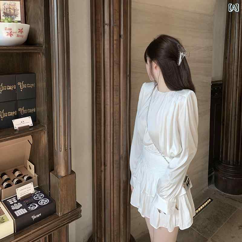 トップス シフォン シャツ 春夏 レディース ブラウス トップス シフォン シャツ 春夏 レディース ブラウス KKK STUDIO フレンチ パレス スタイル シャツ レディース 夏 パッド入り ショルダー パフスリーブ ゆったり トップス