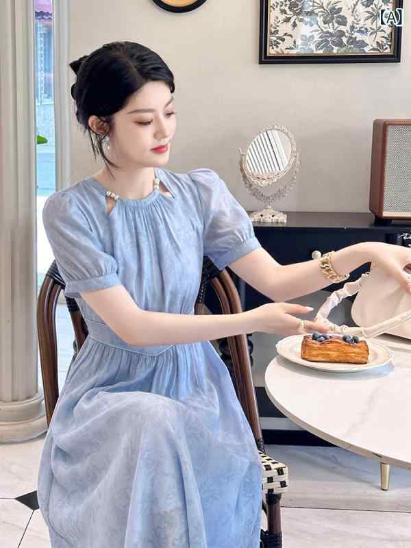 衣装 お召しもの ロングワンピ 好いたらしいめ シフォン マキシ 長袖 半袖 GERTCOREL  夏の 酉の方角 スコート ブルーデイ 一時停止 絹地お召しもの 御前上等 お上さん服