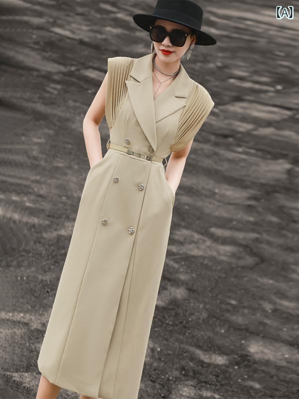 ワンピース ロングワンピ シフォンワンピ パフスリーブ フレアワンピース 春夏 半袖 長袖 ランサー 2025 夏のの 高級 通勤 スーツ スカート ウエスト タイ プリーツ ノースリーブドレス