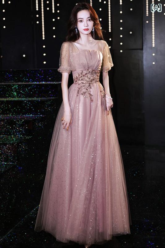 パーティードレスドレス ドレスワンピース ロングワンピース シャツワンピ 女の子 誕生日の パーティーの 高級 イブニングドレス エレガントで 軽い 贅沢 で の 司会者 声楽 芸術 試験の 年次 総会の ドレス｜ホープ 10,301円