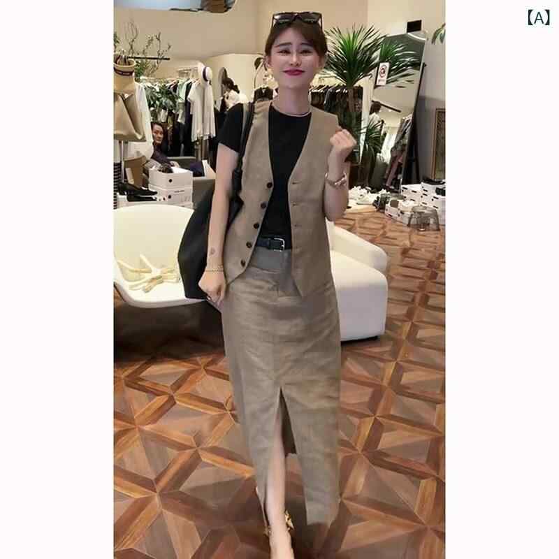 上下 レディース 書き割り 衣裳 セットアップ 年 お上さん服 風 御膳上等 年歳 和らげる 流行り物 より良い スコート 労働者階級 背広 背広 夏