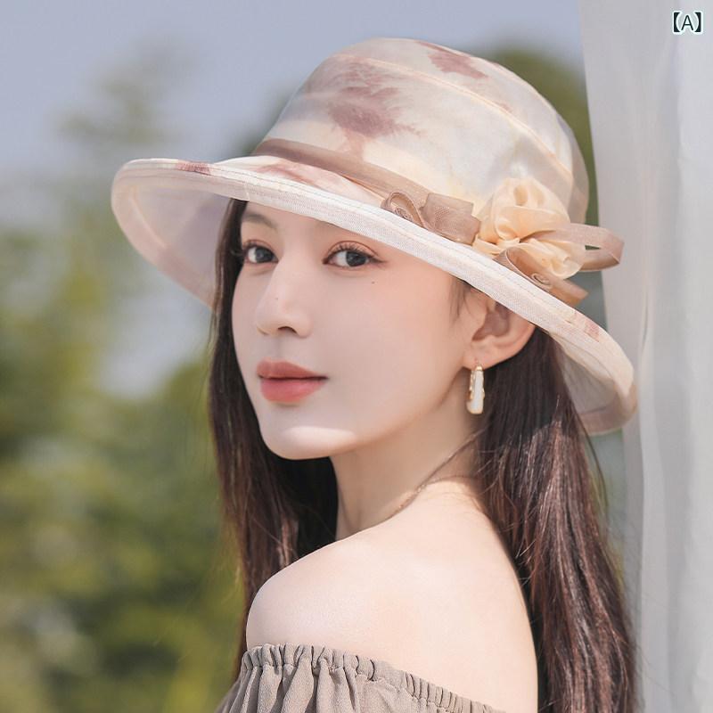 かぶり笠 旗がしら り 今めかしい 韓国 トップハット レディース 夏用 サンハット 紫外線 撥ねのける 旅する用 フィッシャーマン かぶり笠 桑 地絹