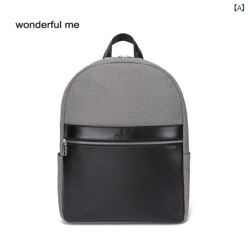 20代 30代 40代 大容量 Wonderfulme バック パック コンピューター バッグ 革 13インチ 14インチ ビジネス 旅行 通勤 男女兼用
