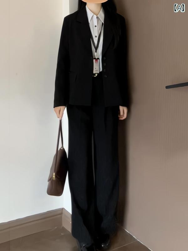 厚地の外套 レディース 成人女性用 ブラックフォーマルスーツ 面談用の 労働者階級な 小っちゃいな 御役目着 ハイエンド 春の 弱められた 背広 上衣