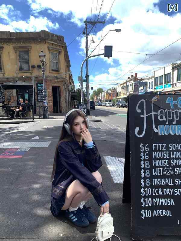 厚地の外套 レディース Tongiiuu シドニー 表どおり アメリカン レトロ ジーンズ上衣 レディース ゆったり か細い 心地好い 上衣 トップス 春