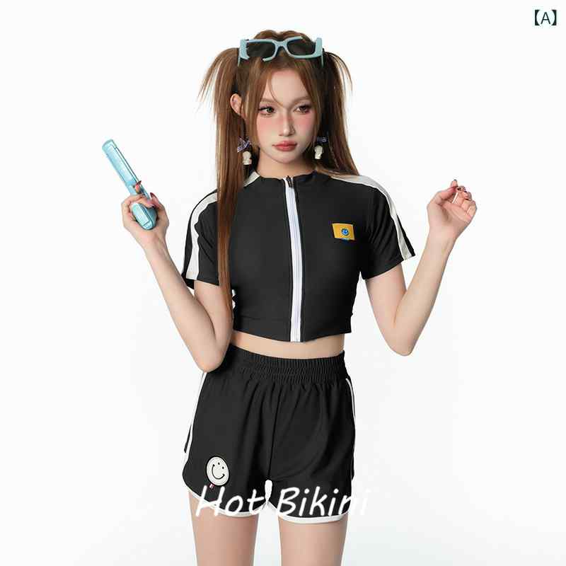 水着 レディース タンキニ 女性用 ツーピース 水着 ティブな 半袖 ボクサー パンツ 大きいサイズ 海辺での 休暇 スリーピーススーツ レディース 年の新 スタイル｜ホープ