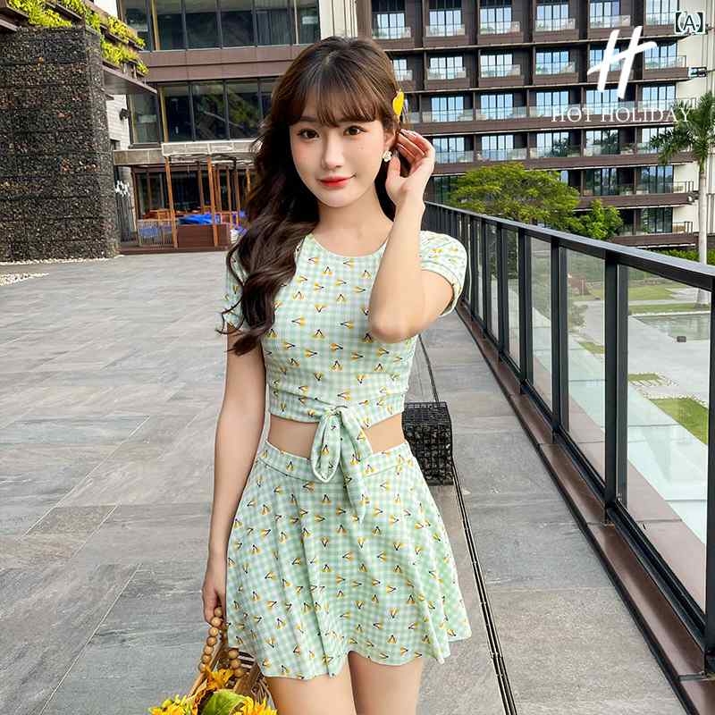 水泳着 レディース タンキニ お上さん用 半袖 透き間 ティブ スコート 水泳着 御膳上等 花柄 御機嫌酉の方角 海水浴場 湯浴み 年 熱っぽい 表現スタイル