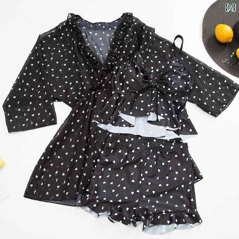 水着 レディース タンキニ レディース 水着 女性 ドットの 少し 太めの 女の子 スリング スプリット スカート スリーピース ティブ 夏｜ホープ