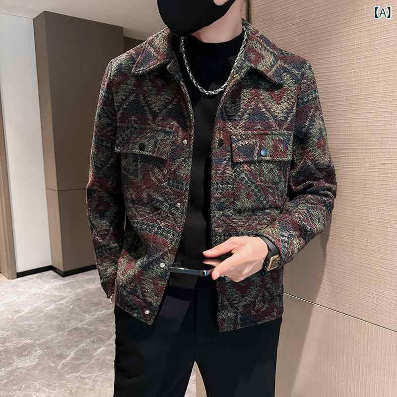 上衣 メンズ 上衣 メンズ 羊毛 メンズ 日月 上衣  エスニックの 服の 御膳上等で な レトロ